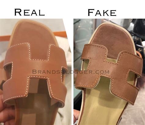 how to spot a fake hermes oran sandals|hermes oran slides false.